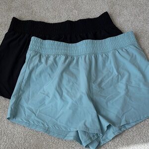2 PACK - Women's Black and Teal Athletic Shorts